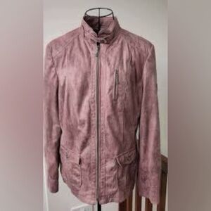 Vintage Mauve Pink Leather Jacket